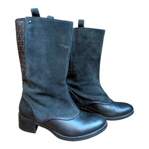 Rockport Hydro-Shield Waterproof Suede & Leather Boots – Black, Size 7